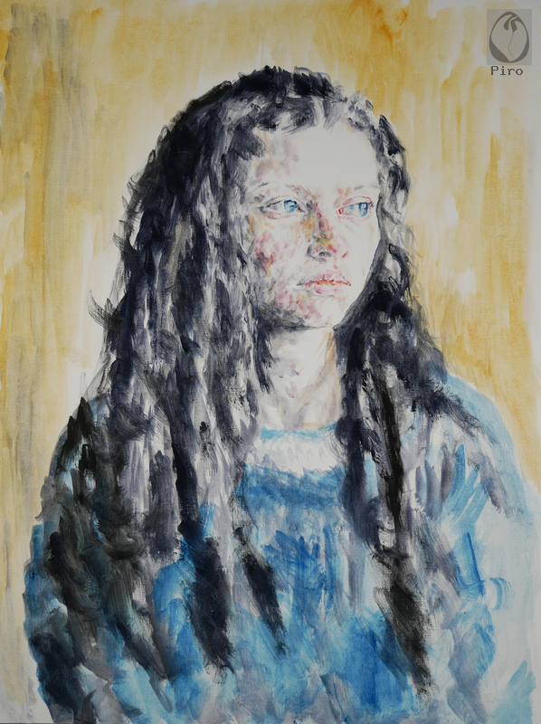 oil on paper - olio su carta di Piro
